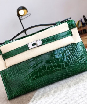 에르메스 미니 켈리백22 버트폰스 은장 샤이니 악어가죽